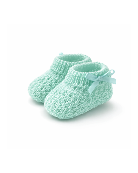 Scarpine nascita fiocchetto in filo di cotone estive