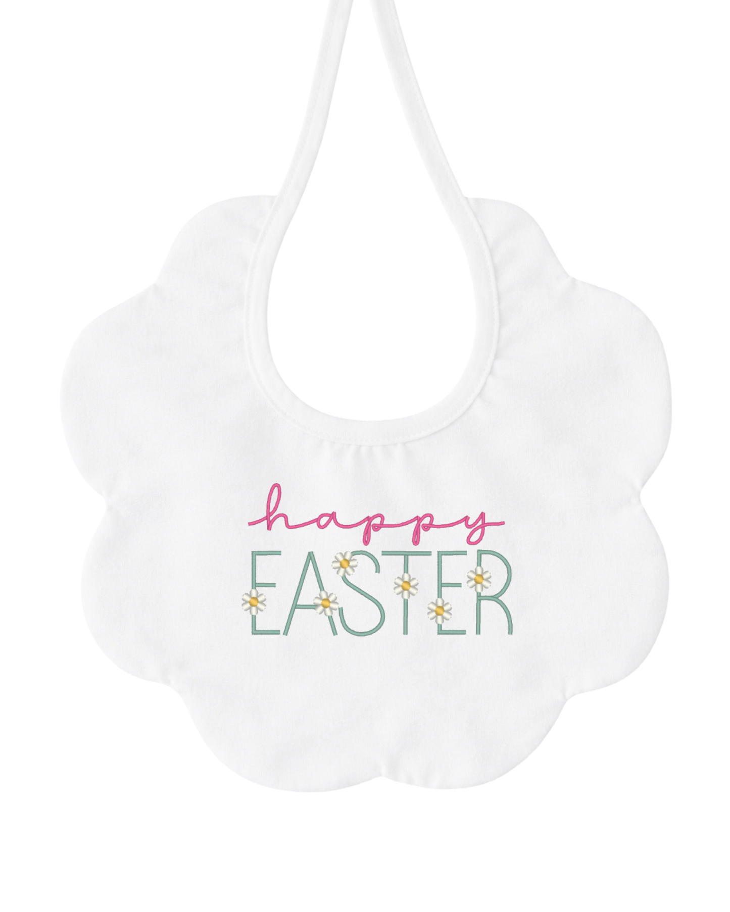 Bavaglino neonato “Happy Easter” in puro cotone