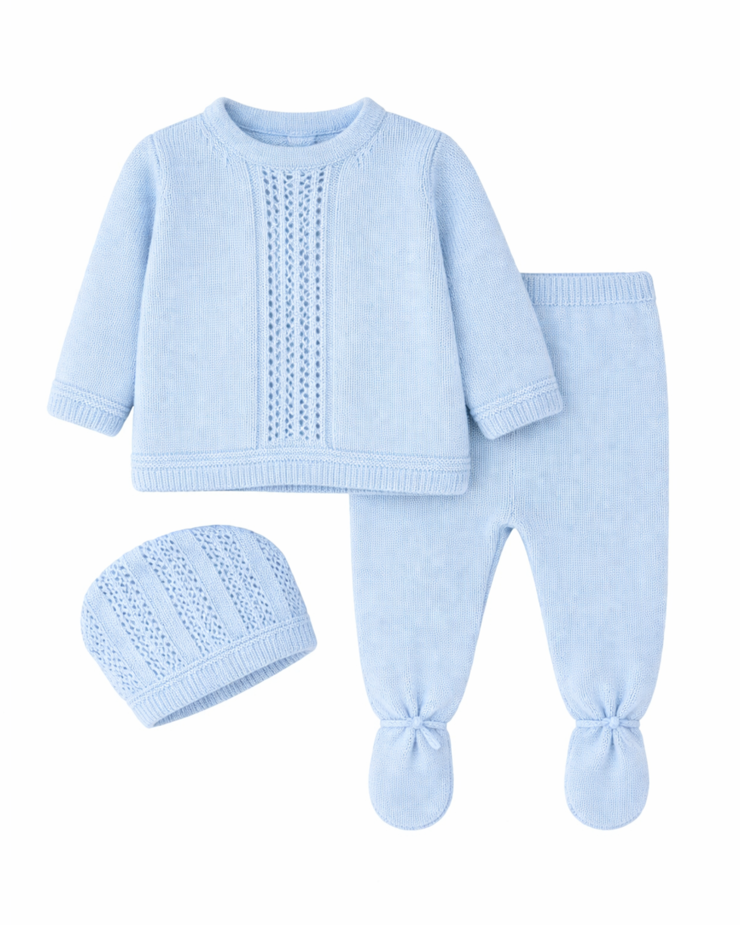 Completino in filo di cotone 3 pezzi con cappellino