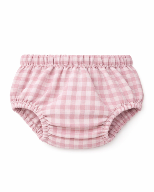 Culotte vichy puro cotone quadrone rosa antico