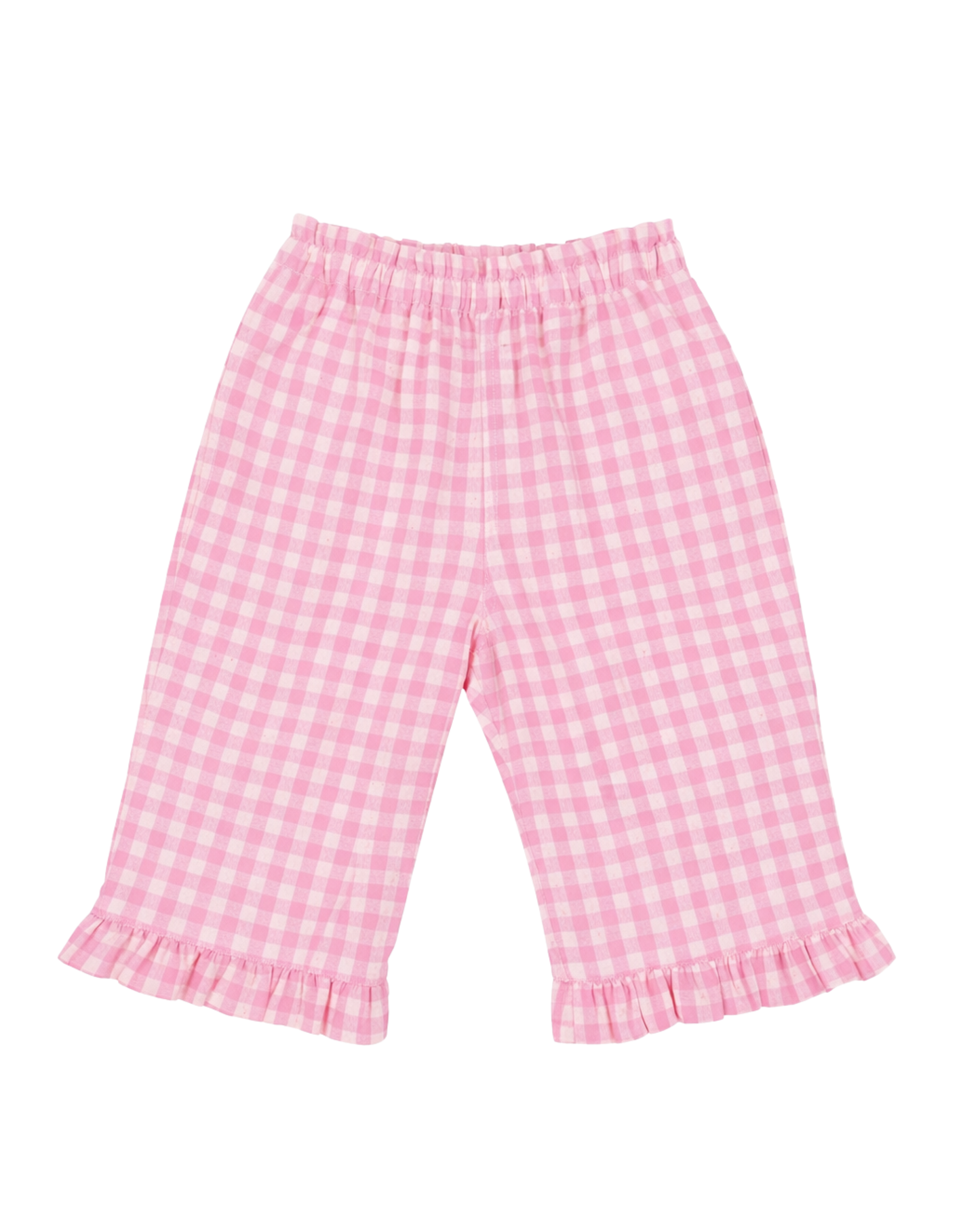 Pantaloni con volant in vichy per bimba