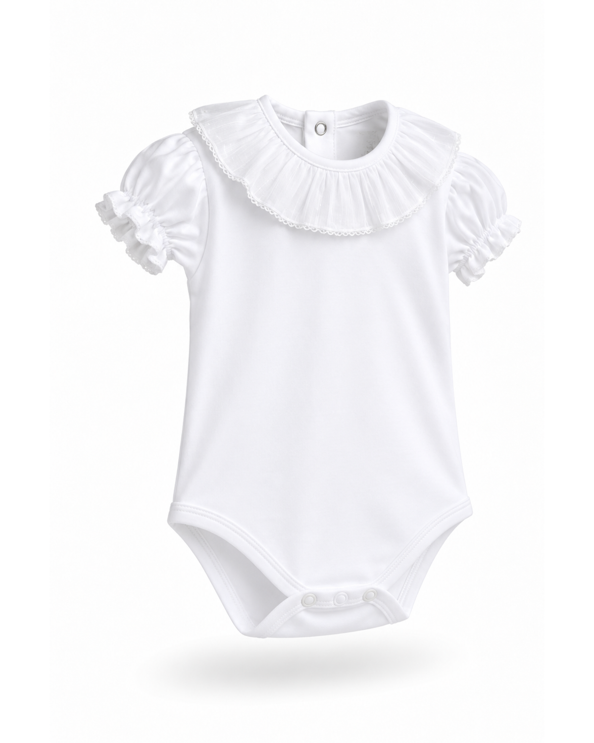Body colletto volant in puro cotone