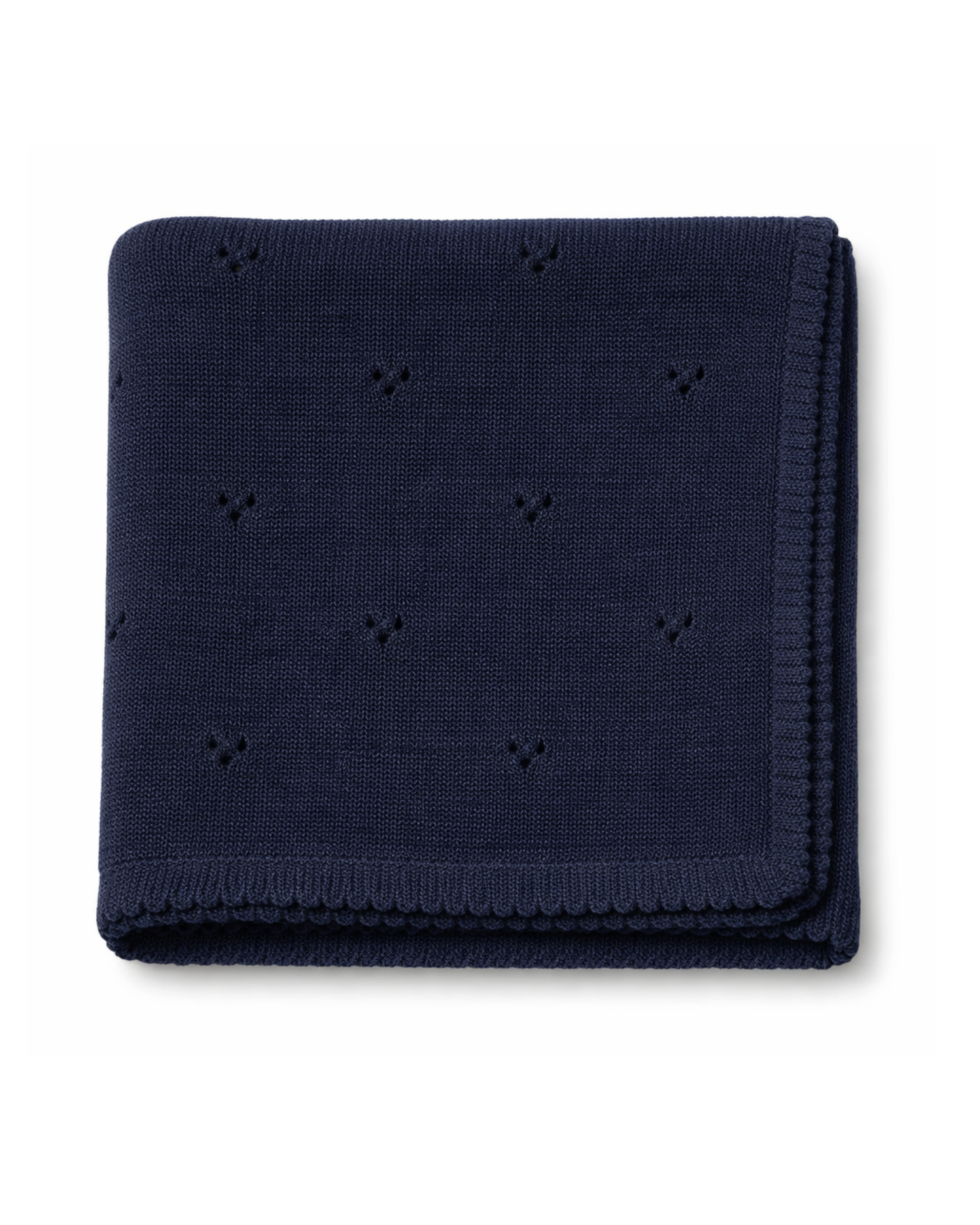 Copertina traforata in maglia pointoille 100%cotone blu notte