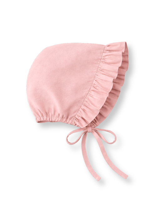 Cappellino neonata modello cuffietta con volant in cotone