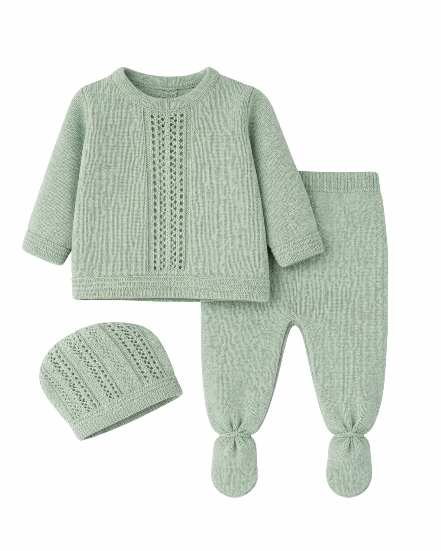 Completino in filo di cotone 3 pezzi con cappellino