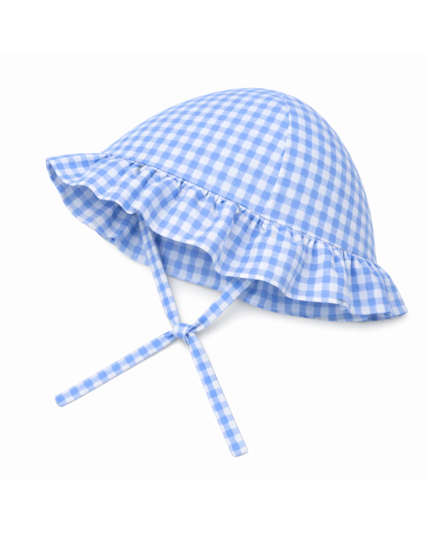 Cappellino volant con laccetti in cotone vichy