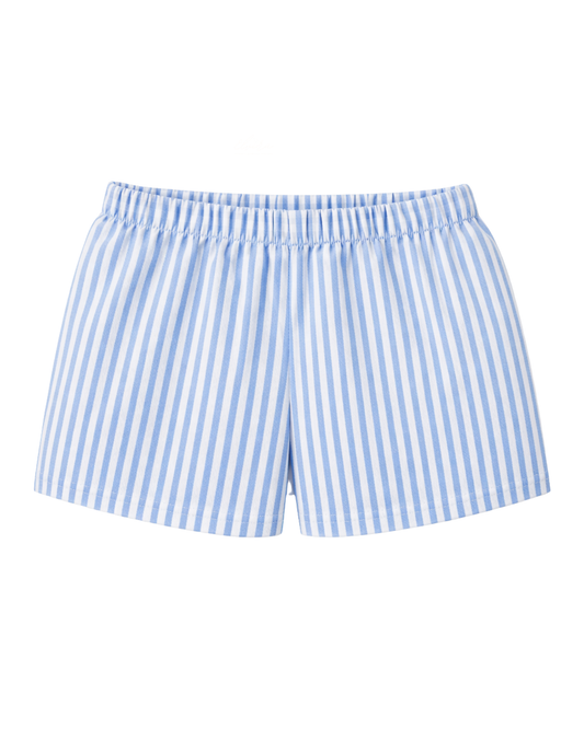 Pantaloncini righe azzurro puro cotone