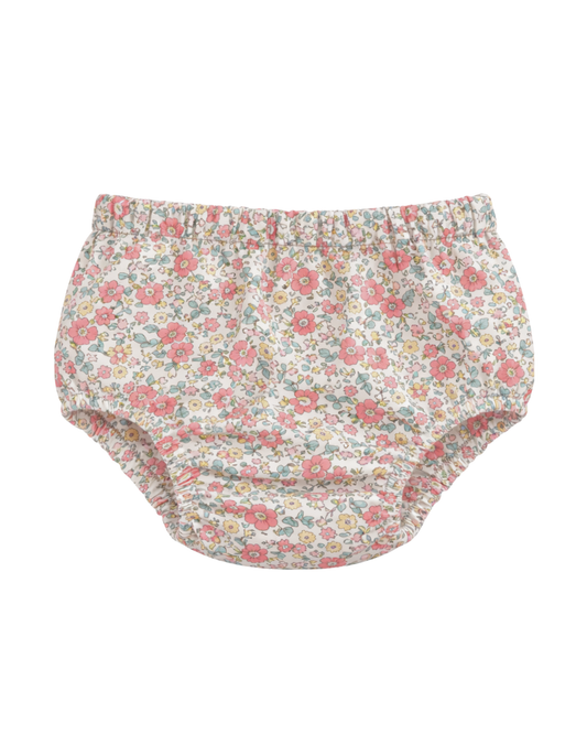 Culotte vichy puro cotone fiori rosa
