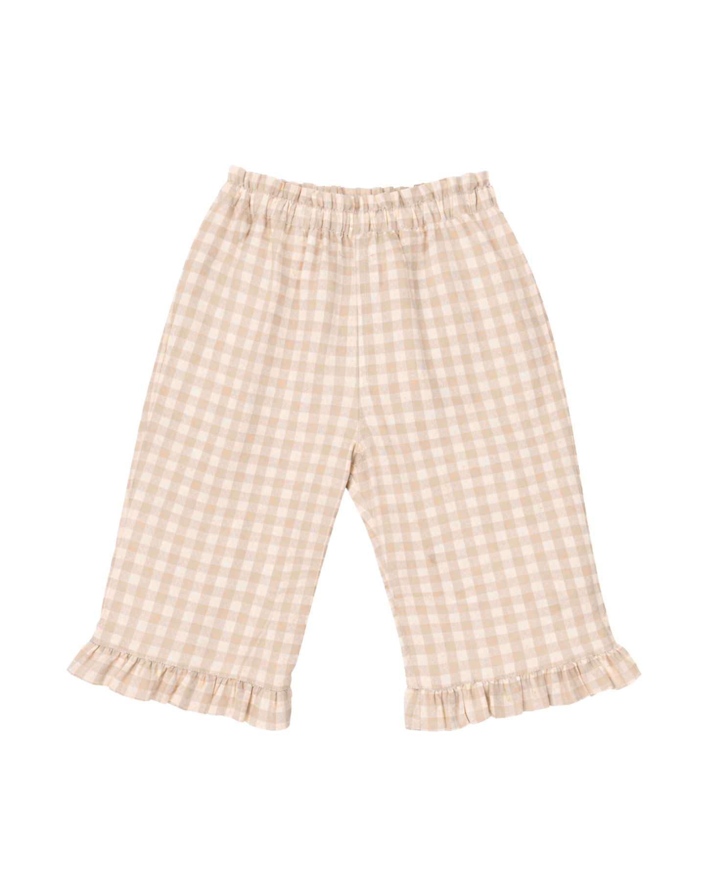 Pantaloni con volant in vichy per bimba