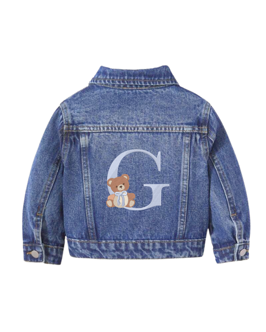 Giacca denim con lettera personalizzata