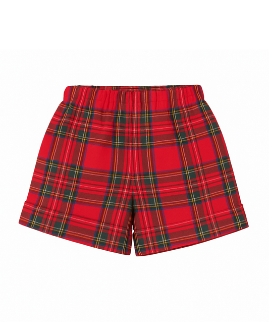 Pantaloncini bermuda tartan rosso