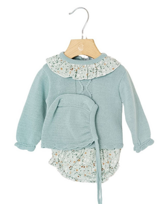 Pagliaccetto verde acqua con culotte